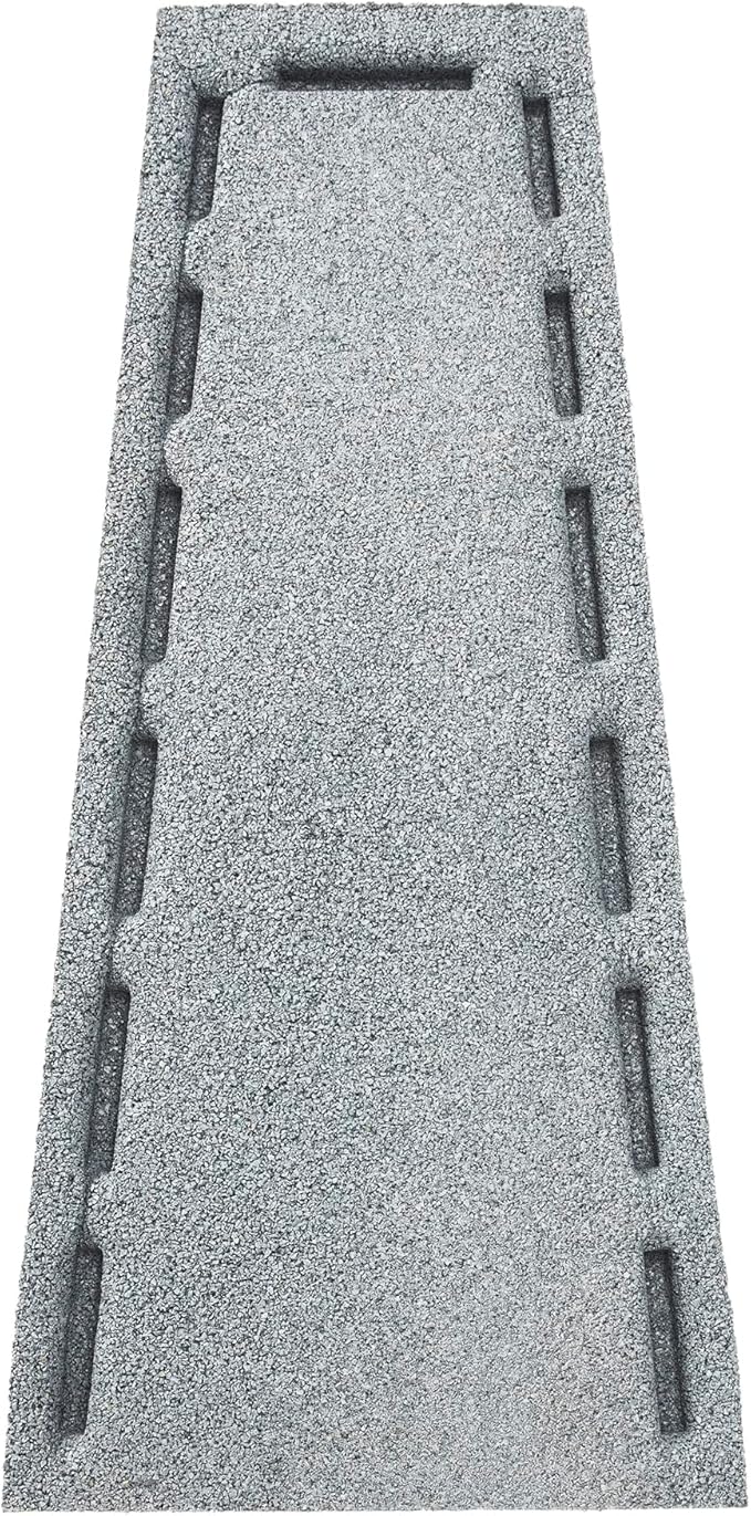 Rubberific Premium Rubber Downspout Splash Block, Rain Guard, Stone Textured Drain Extender (Gray)