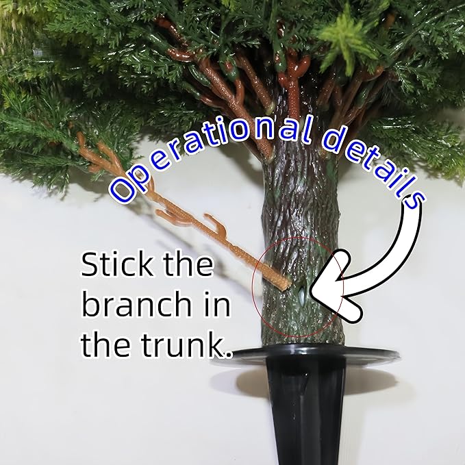Artificial Cedar Tree Branch Accessories - 4pcs 9 Inch Simulated Tree Branch Plants, Hand Trimmed, UV Resistant, Low Maintenance, Suitable for Indoor and Outdoor Decorations (9 Inch)