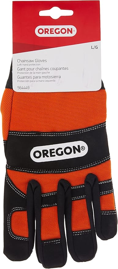 Oregon Protective Chainsaw Work Safety Gloves, Left-Hand Protection, Size Large,Black