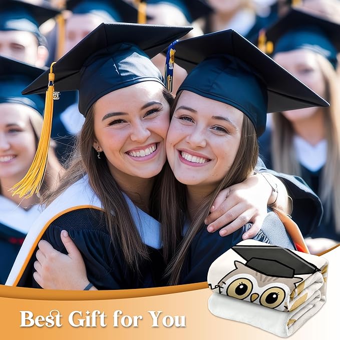 Glydein Graduation Gifts for Her, Flannel Soft Graduation Blanket for Women Decor - High School College Graduations Gifts for Women, Congratulations Nurse PhD LPN Masters Degree Graduates - 50" x 60"