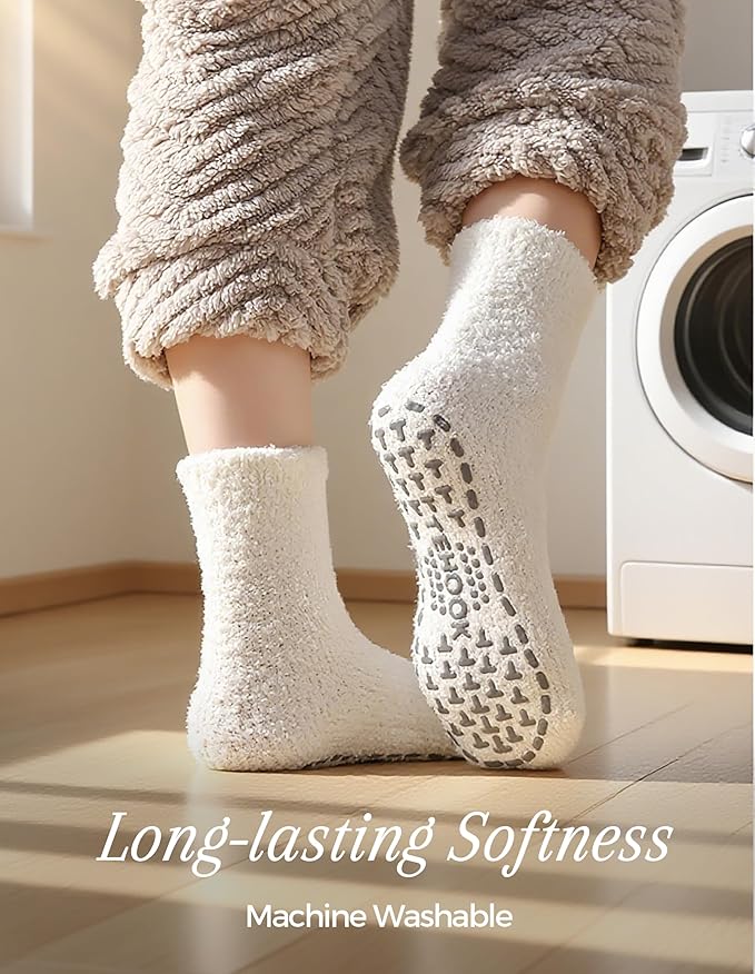 TEHOOK Warm & Cozy Valentines Gifts for Women, Fluffy Fuzzy Plush Sleeping Slipper Socks - Soft Warm Fabric