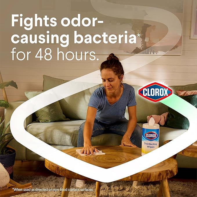 Clorox Disinfecting Wipes, Bleach Free Cleaning, Crisp Lemon, 75 Count (Pack May Vary)