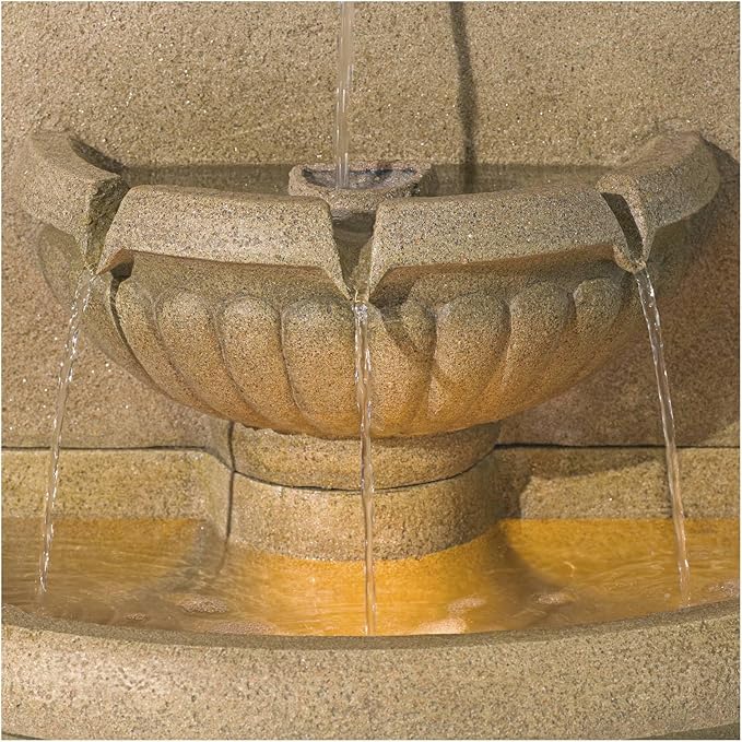 Royal Savanna Lion 58" High Large Italian Indoor Outdoor Decor Faux Stone Floor Fountain with Light LED Tiered Standing Basin Water Feature for Outside Garden Patio Yard Backyard - John Timberland