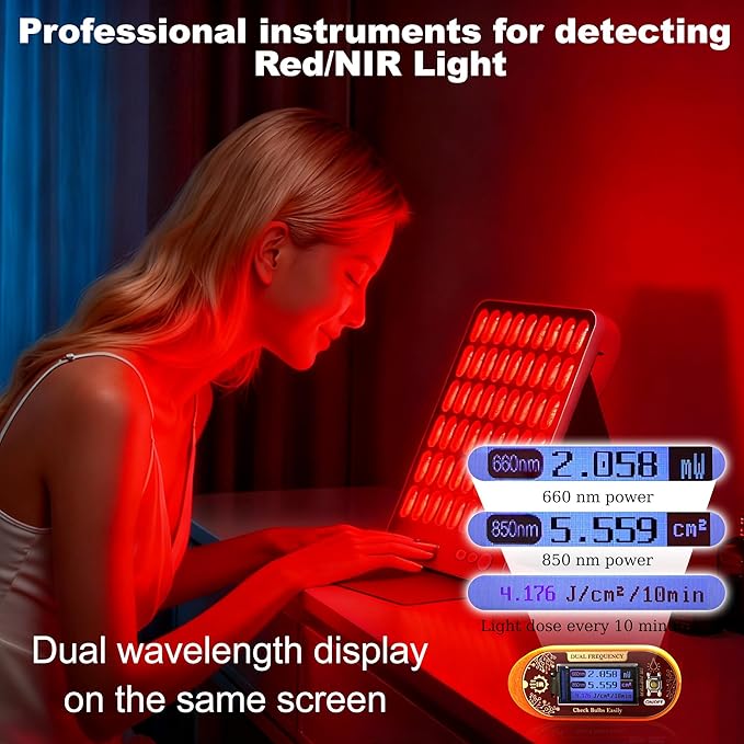 UNIHYK 660nm & 850nm Red/NIR Light Irradiance Meter Tester – Professional Dual-Wavelength Radiometer
