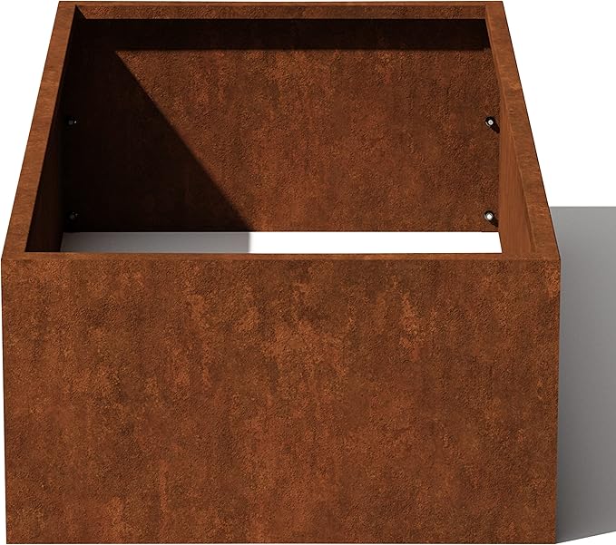 Veradek Corten Steel Series Raised Garden Bed - Large Metal Flower Bed for Outdoor Gardens | Naturally Rusting Steel for All-Weather Use | Modern Rustic Décor for Fruits, Vegetables, Herbs