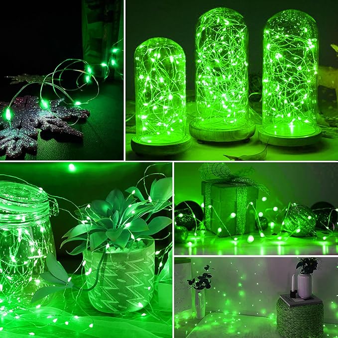 AIKEI 24 Pack LED Fairy Lights Battery Operated, String Lights Waterproof 7 Feet 20 Led Firefly Starry Lights for Wedding Party Bedroom Garden Christmas Decoration Green