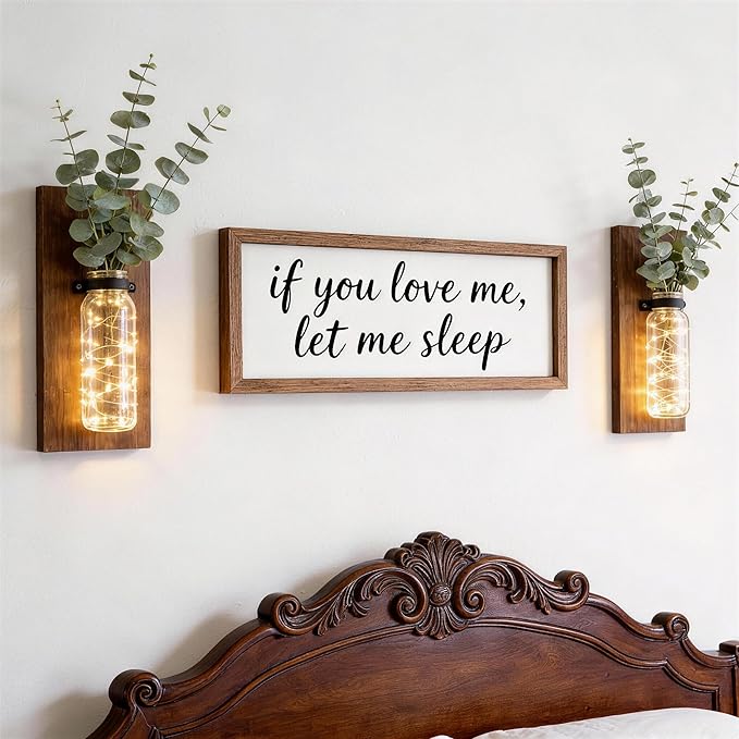 2 Pack Wood Glass Wall Sconces, Farmhouse Planters for Indoor Plants, Rustic Decor for Living Room, Hanging Vase (Brown)