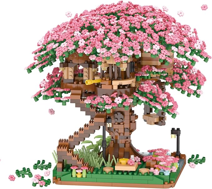 Yushinv Cherry Bonsai Tree Building Sets, Original Scene Music Building Kit 2008 Pcs,Type :Symphony. Sakura House Building Set, Cherry Tree Building Set, Sakura Set.