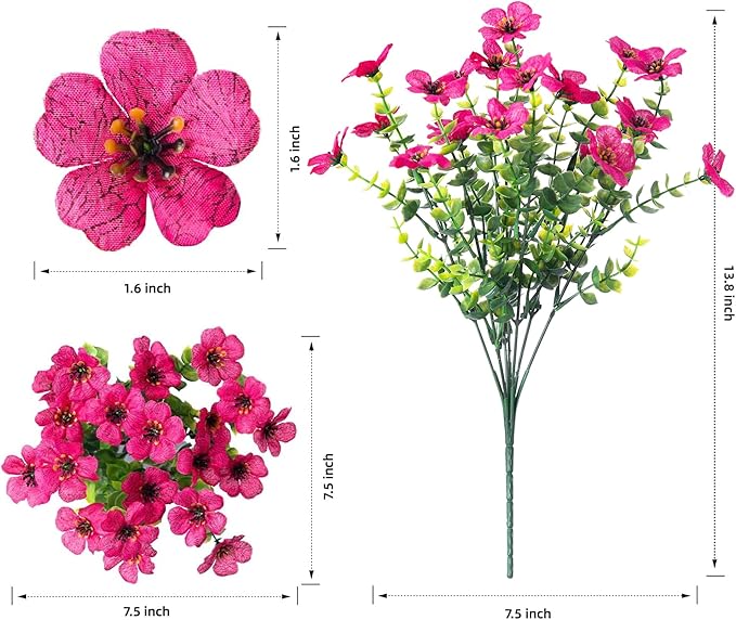 florisso Artificial Fake Plants Flowers for Outdoor Decoration, 12 Bundles Faux Silk Daisy Look Real UV Resistant for Outside Home Porch Patio Planter Decor