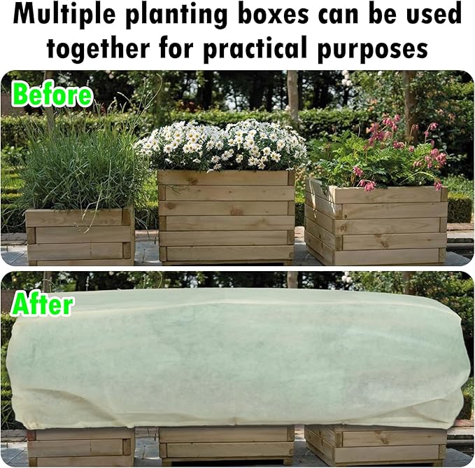 EAVNCLG Rectangular Plant Protection Cover, Winter Outdoor Garden Plant Frost Protection Blanket, Plant Frost Protection Cover, Plant Protection Wrap Cover, 1 Piece, 102 x 51 x 19.7 Inches