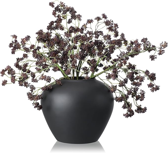 3 Pcs Plum Faux Berry Stems Artificial Dusty Sedum Berry Stems Picks Branches Faux Spray for DIY Holiday Farmhouse Home Mantel Harvest Decorations (16 Inch)