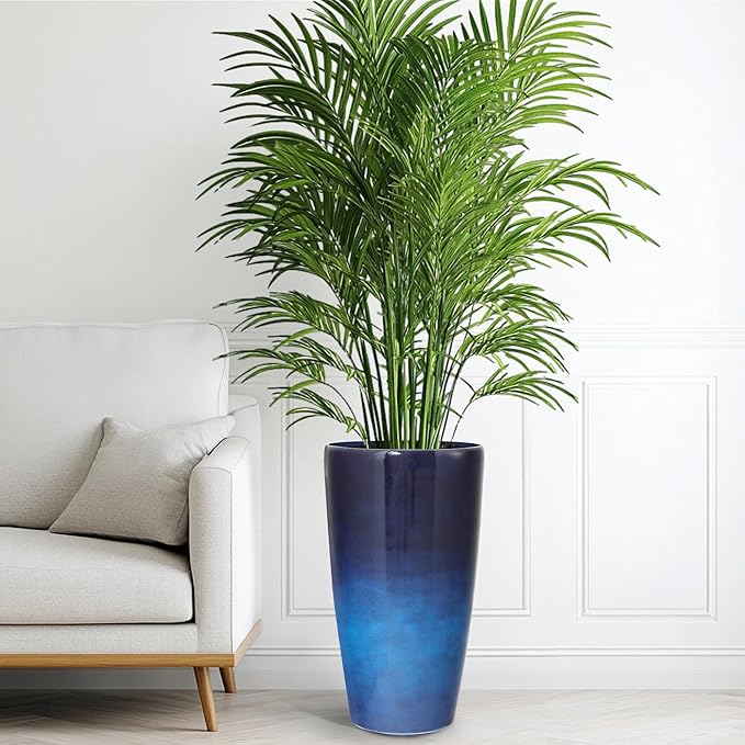 Ultym 22.8" H Gradient Blue Planters for Outdoor Plants, Set of 2 Large Flower Pot with Drainage Hole, Weather-Resistant for Porch,Garden,Patio or Indoor Use
