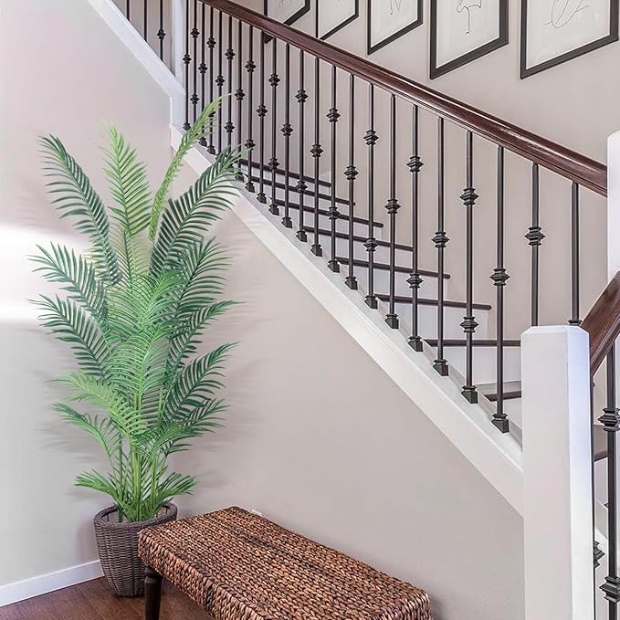 HAIHONG 6FT 2Packs Artificial Palm Tree,Faux Areca Palm Plant with Real Touch Leaves and Adjustable Branches,Fake Tropical Palm Tree for Home Office Indoor Outdoor Modern Decoration