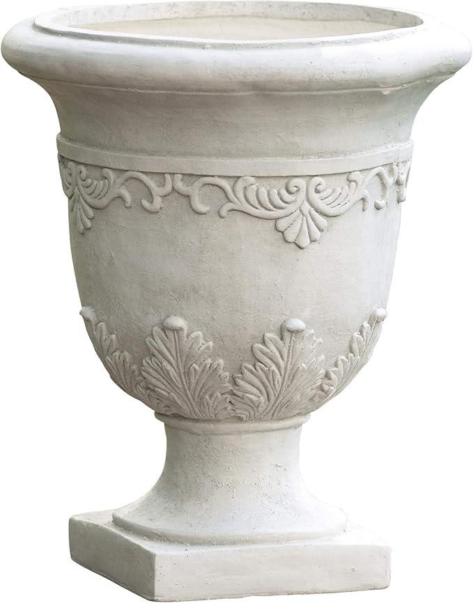 Merax Moroccan Urn Planter, 20-inch Handmade Indoor Outdoor Plant Pot for Garden, Patio, and Living Room, Classic Large Decorative Flower Pot