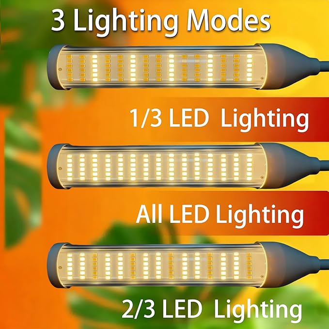 Secefeao Grow Lights for Indoor Plants Full Spectrum, LED Plant Light with Stand, Adjustable Height, Plant Grow Lights with Auto 4/8/12/H Timer for Indoor Tall Plants(Stand-4 Head)
