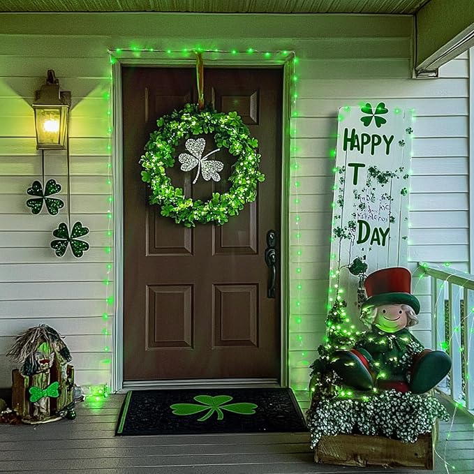 JMEXSUSS 200 LED Remote Control Green Christmas Fairy Lights, 66 ft 8 Modes Fairy Lights Indoor with Wheel, Plug in Green Light Outdoor for Halloween Christmas Decor