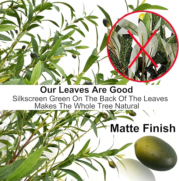 Niwellveb Fake Tree 8FT Faux Olive Tree Artificial Olive Trees Artificial Indoor Realistic Potted Silk Indoor Large Fruit for Home Offices, Living Rooms, Bedrooms, Stairs and Foyer Decor
