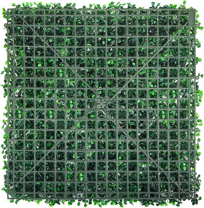 VEVOR 12PCS Artificial Boxwood Panels, 20 x 20 inch Boxwood Hedge Wall Panels Artificial Grass Backdrop Wall, 1.6 in Sun Protected Privacy Hedge Screen for Indoor Outdoor Garden Fence Backyard