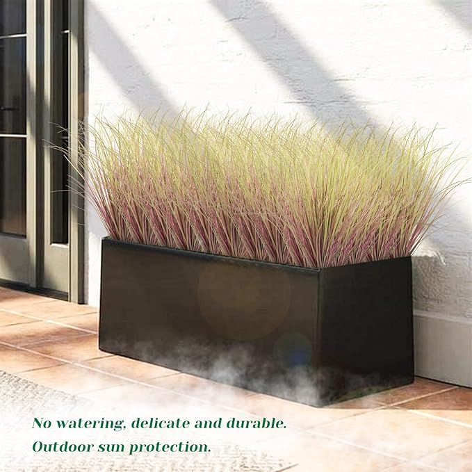 LUZOGA 36Pcs Artificial Grass Plants, Faux Shrubs Wheat Grass, Artificial Tall Grass Fake Plants for Outdoor Decor,Artificial Greenery Stems Weed for Room Indoor Home Decor（Light Purple）