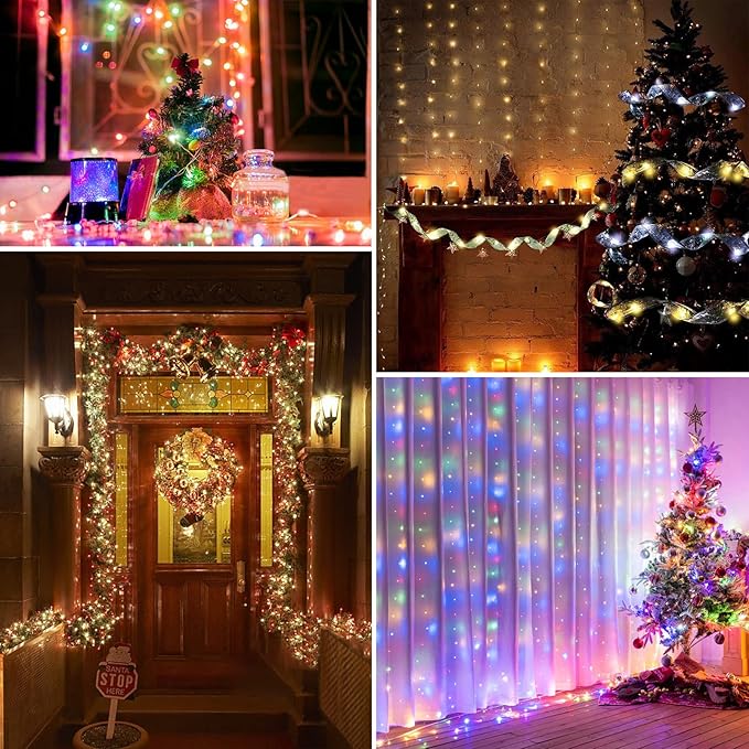 24 Multi Color Changing Fairy Lights USB Powered with Remote Control, 33ft 100 RGB LED Bright Silver Wire Starry String Lights for Christmas Tree, Wedding Party, Bedroom Holiday Décor