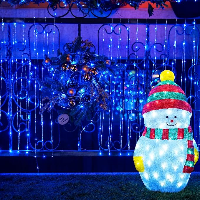 JMEXSUSS 200 LED Blue Fairy Lights Plug in, 66 ft Christmas Tree Lights Outdoor Waterproof with 8 Modes, Christmas Twinkle Lights for Bedroom Christmas Tree Decor