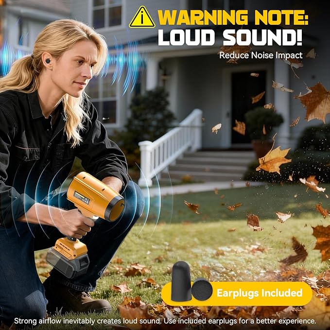800,000RPM Cordless Leaf Blower Compatible with Dewalt 20V (Tool Only), Brushless Motor, Adjustable Speed, Lightweight Portable Electric Blower for Car, Patio, Garden (Without Battery)