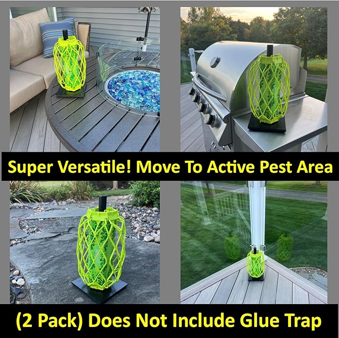 Keyfit Tools StickyStand (2 Pack) Wasp Yellow Jacket Glue Stick Trap Stand For Flat Surface Like Tables Decks & Patios Weighted Stand Wind Resistant ~Does Not Include Traps