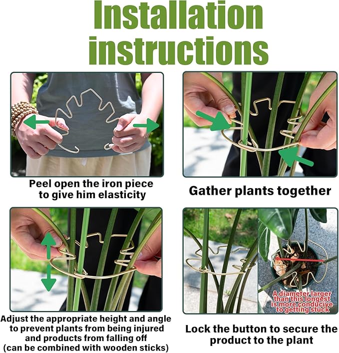 Monstera Plant Stem Support System - 5 Piece Set (5.5x4.7in) | Durable Plant Support Stakes for Climbing Plants & Fishbone Cactus | Ideal Leaf Stabilizer for Indoor Plants & Monstera Care