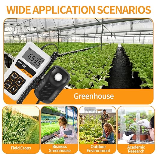 PAR Meter for LED Grow Lights,High Precision and Split Design PPFD Meter with 400-700nm Range，Par Light Meter for Plants and Greenhouse