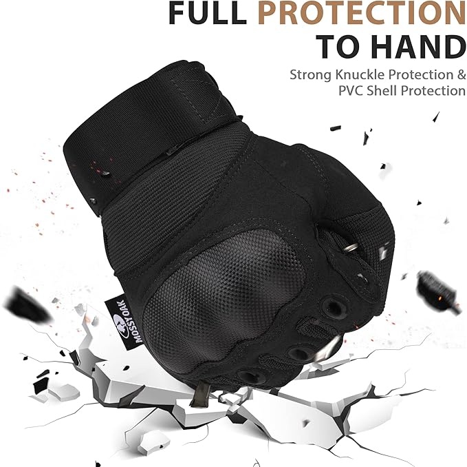 Mossy Oak Tactical Gloves for Men, Touch Screen Airsoft Gloves with Hard Knuckle for Hunting, Paintball, Hiking, Camping