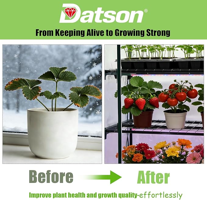 Mini Greenhouse with Grow Light , 4 Tier 27.2" L×19.9" W×61.8" H Portable Greenhouse with Zippered PVC Cover for Seed Starting Trays , Dimmable 2ft 60W Plant Light for Indoor Plant with Timer