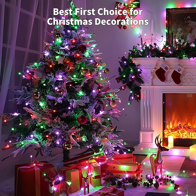 TingMiao Multicolor Fairy String Lights Battery Operated Fairy Lights Firefly Lights LED Starry String Lights 7.2ft 20 LEDs Silvery Copper Wire for Christmas DIY Decoration Wedding Party (6 Pack)