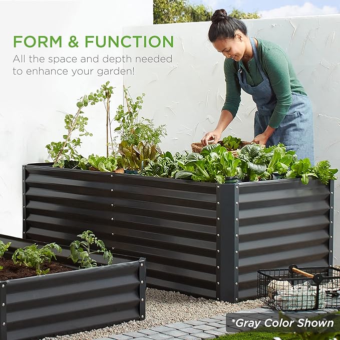 Best Choice Products 6x3x2ft Outdoor Metal Raised Garden Bed, Deep Root Box Planter for Vegetables, Flowers, Herbs, and Succulents w/ 269 Gallon Capacity - Terracotta