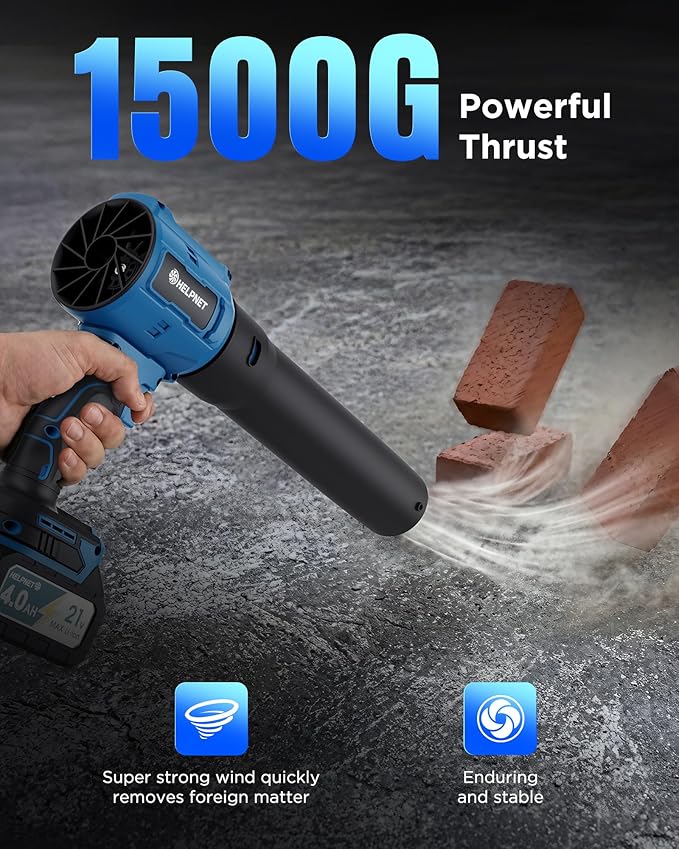 Cordless Leaf Blower with Battery and Charger,Electric Leaf Blower,(1000000)RPM,Batteries & Charger,Lightweight Handheld with Extended Nozzle,Portable Blower for Patio Cleaning,Blowing Leaves and Dust