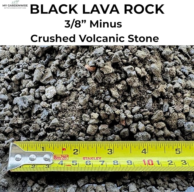 GARDENWISE Lava Rocks for Plants (3/8’’ Minus), Natural Black Lava Rocks, Succulent & Terrarium Horticultural Volcanic Rock, Ideal Drainage for Potted Plants, Made in USA (3 qts - 4.8 lbs)