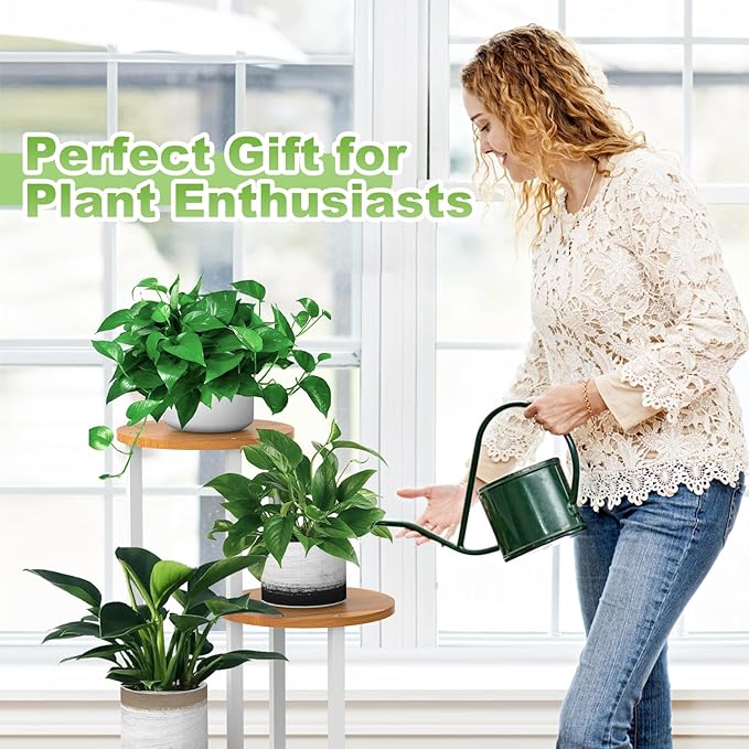 YOCOMEY Plant Stand Indoor, 4 Tier Thickened Metal Corner Plant Shelf for Multiple Plants, Indoor Plants Tiered Flower Pot Stand for Patio Garden Balcony Living Room Bedroom (White)