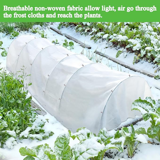 10ft x 33ft Plant Covers Freeze Protection Floating Row Cover 1oz/yd² Garden Fabric Plant Cover for Winter Frost Sun Bird Protection, Frost Blankets for Outdoor Plants, Winter Tree Frost Cloth