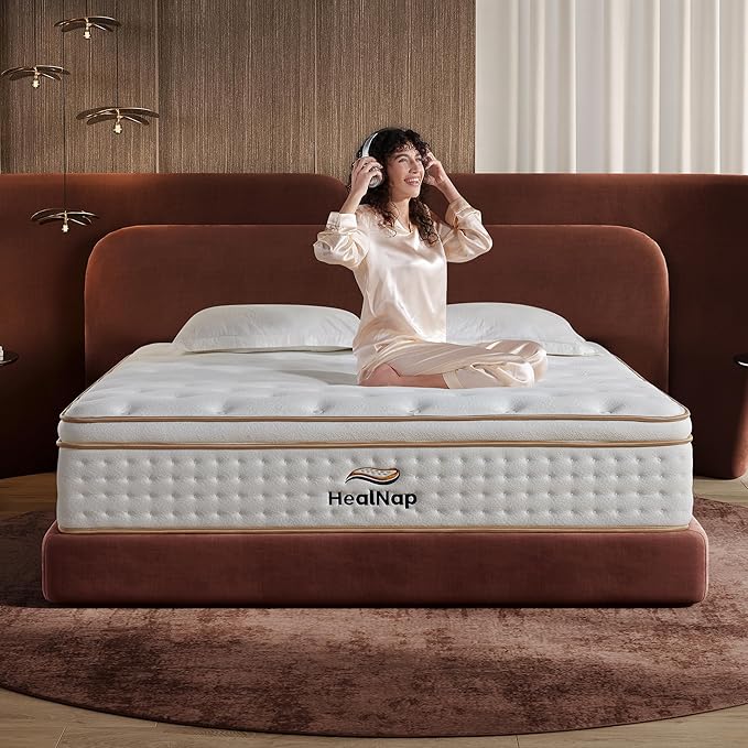 Queen,14inch Queen Hybrid Mattress in a Box Memory Foam Mattress Full Size Firm with Individual Pocket Spring Upgrade Zoned Support Medium Firm Memory Fat Mattress