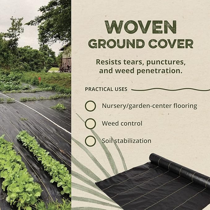 DeWitt 8-Pack Sunbelt Weed Barrier Fabric 3.2 oz, 4 x 300 Feet – Heavy-Duty Ground Cover Mat for Greenhouse Floors, Garden Rows, Raised Beds, Yard Gardening, and Outdoor Landscape Protection