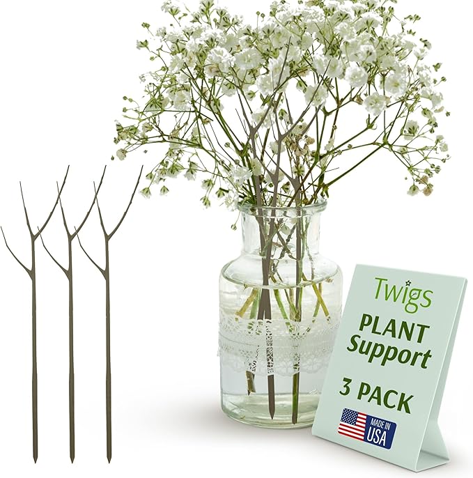 Twigs GA - Plant Support Stakes for Indoor & Outdoor Use, Durable Trellis Alternative for Climbing & Potted Plants, Houseplant Stem Holder Structures - Moonstone, 3 Pack, 22" L, Original