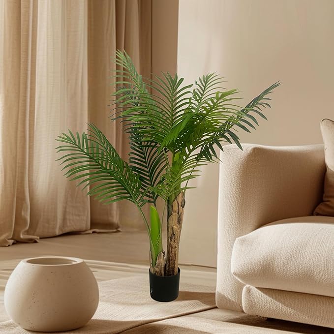 XBrand 47.2-Inches Artificial Palm Tree in Pot for Indoor Outdoor Home Office Store, Great Housewarming Gift