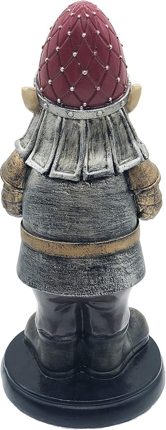 Gnome Knight Holding sword - armored, 9 inches: Warrior statue for Garden