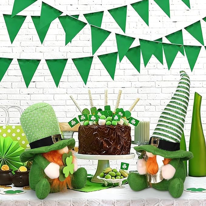 St Patricks Day Decorations Gnomes Plush St. Patrick's Decor Decoration Gifts Green Irish Elf Tomte Gnome Ornaments Accessories for Home Table
