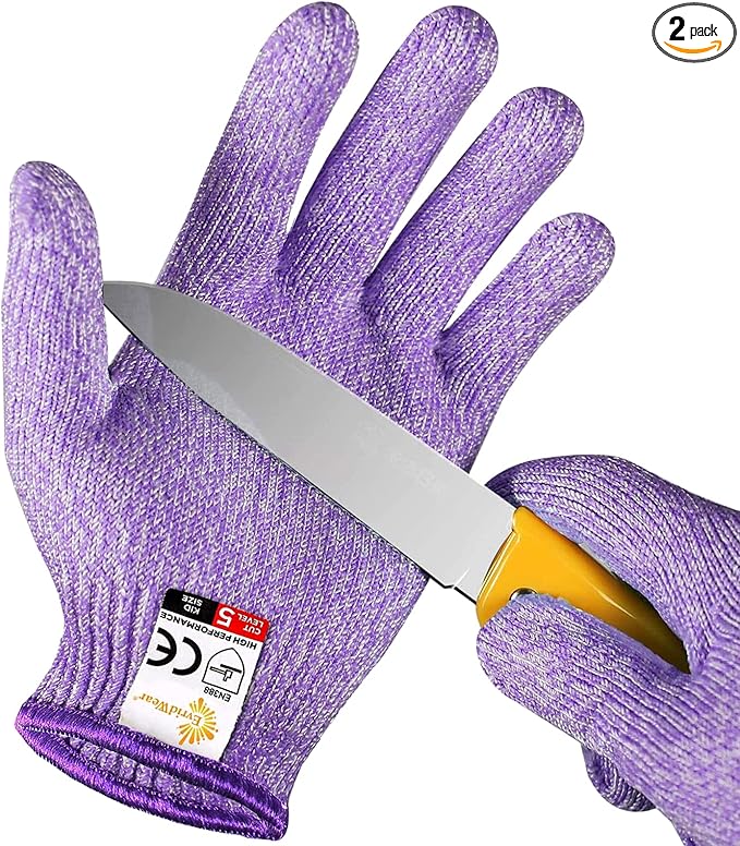 Evridwear Cut Resistant Gloves for Kids 4-6 Years, Level 5 Protection Cutting Gloves Food Grade for Cooking, Whittling, Wood Carving, Gardening and DIY
