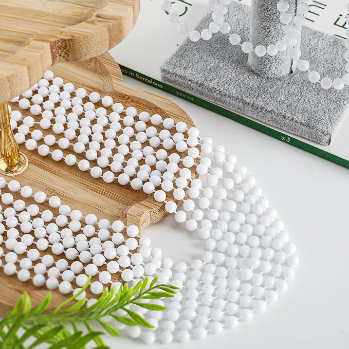 Mardi Gras Beads, 120PCS Bead Necklace, 33" White Beads Bulk, Mardi Gras Accessories, Party Costume Parade Throws Bulk for Pirate Birthday Party Favors Supplies
