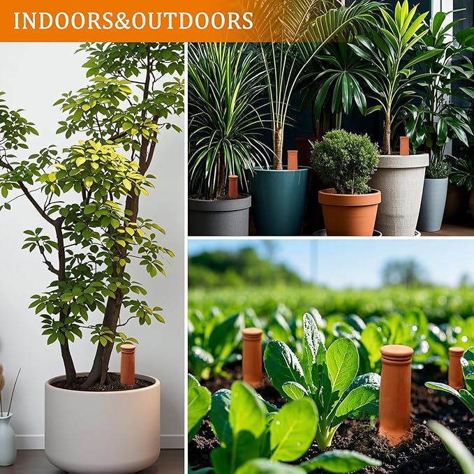30 oz Terracotta Plant Watering Globes(3Packs), Self-Watering Clay Irrigation Device, Automatic Slow-Release Watering for Indoor & Outdoor Plants, Up to 2 Weeks, for Vacations & Large Potted Plants