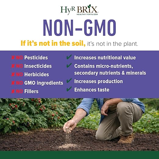 HyR BRIX Slow-Release 6-8-9 Fruit & Berry Fertilizer, 5lb Bucket - Plant Food with Calcium & Sulfur - Essential Micronutrients for Better-Tasting Fruit & Higher Yields