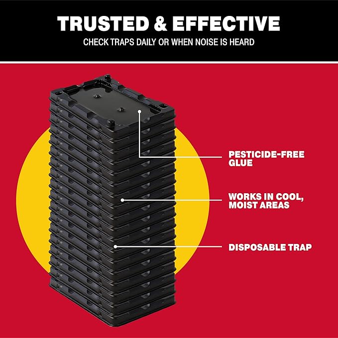 Catchmaster-20 Mouse & Insect Glue Traps, Heavy-Duty Pesticide-Free Sticky Mouse Traps Indoor for Home, Used by The PROs, Adhesive Rodent & Bug Catcher, Pest Control for House & Garage