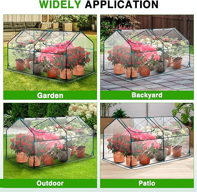 Yesker Mini Greenhouse 71"x36"x36" Portable Small Green House for Indoor Outdoor Greenhouses with PVC Cover Compact Greenhouses Kit for Winter Gardening Balcony Patio Outside Backyard Plant Protection