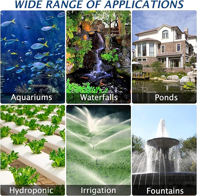 WaterRebirth (4000GPH-230W,UL listed) Large Fountain Submersible Water Pond Sump Pump Aquarium Electric Waterfall Pump Outdoor PS- 4000
